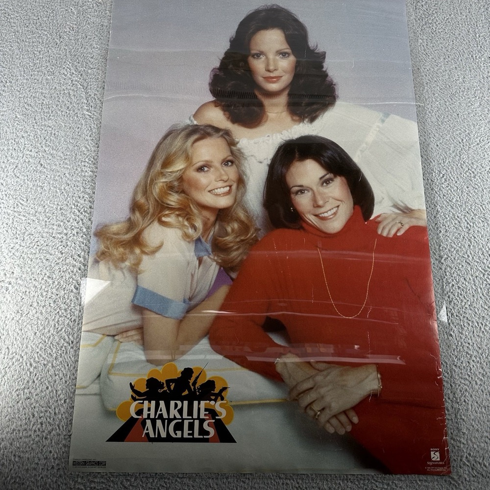 Vintage Charlie's‎ Angels tv poster CHERYL LADD JACLYN SMITH 1995 35x23 Preowned